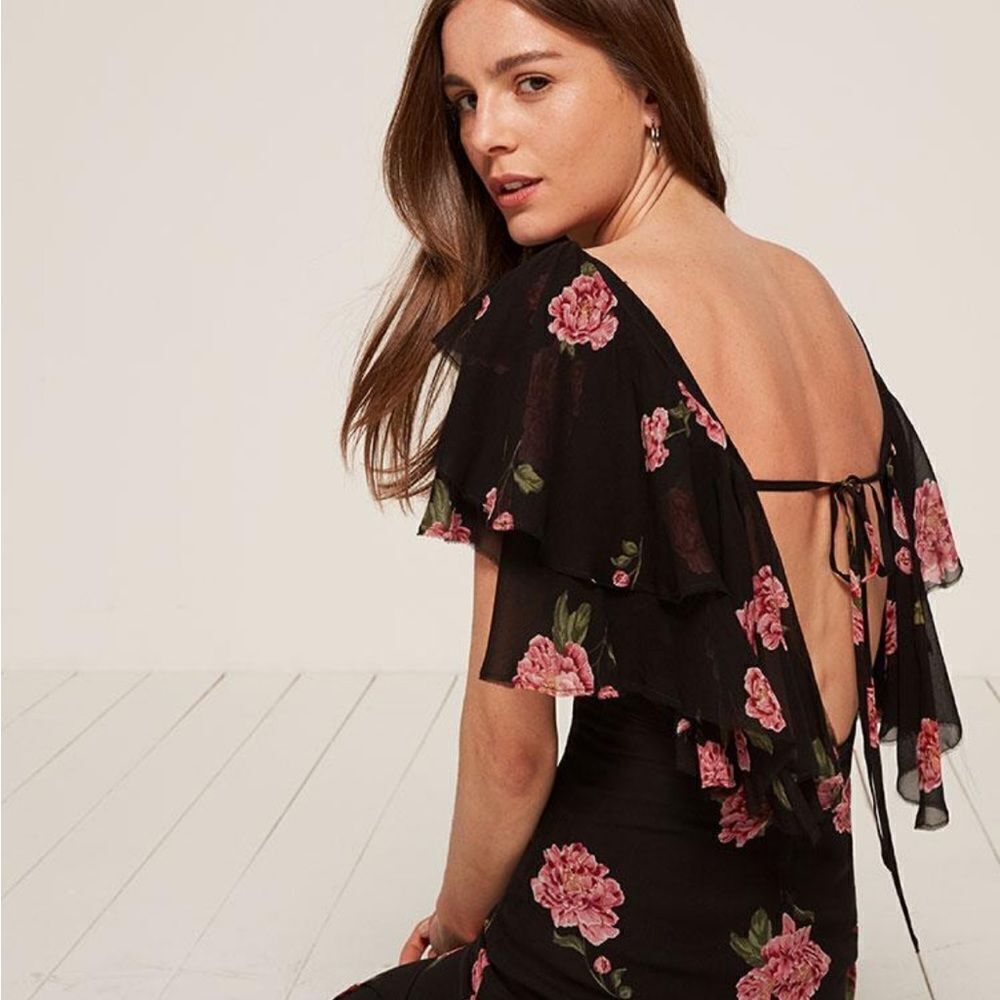 Reformation Angel Miranda Ruffle Chiffon Mini Dress - Picture 9 of 9